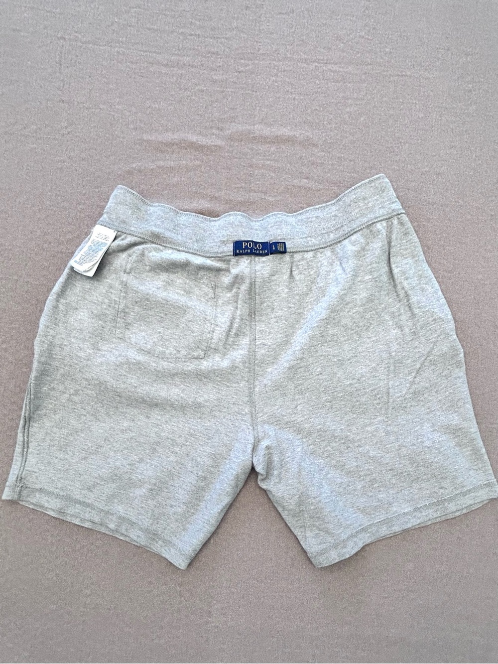 POLO Ralph Lauren Gray Shorts Blue Big Pony Embroidered Logo Cotton Men’s L - Picture 10 of 16